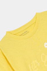 Girls 11-14 Years Yellow Flower Tee